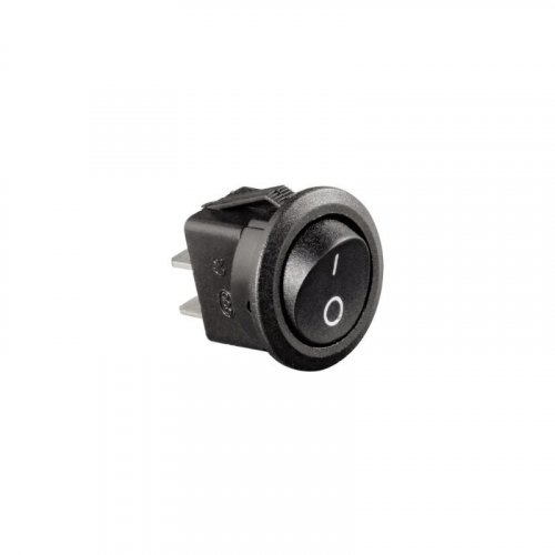 Выключатель клавишный круглый Rexant 250V 3А (2с) ON-OFF черный Micro картинка
